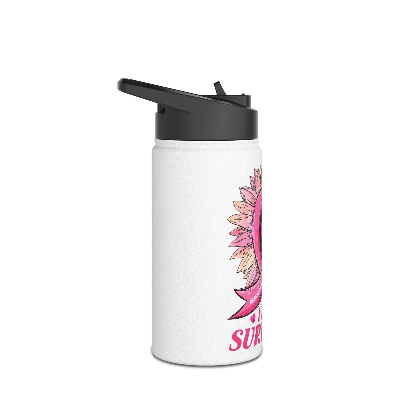 Breast Cancer Survivor Water Bottle, I'm A Survivor Flask, Motivational Drinkware, Empowerment Gift, Supportive Water Container