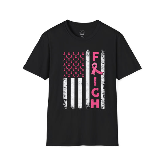 Breast Cancer Awareness T-Shirt, Support Fight Against Cancer Tee, Gifts for Survivors, Patriotic Shirt, Monthly Fundraiser Apparel